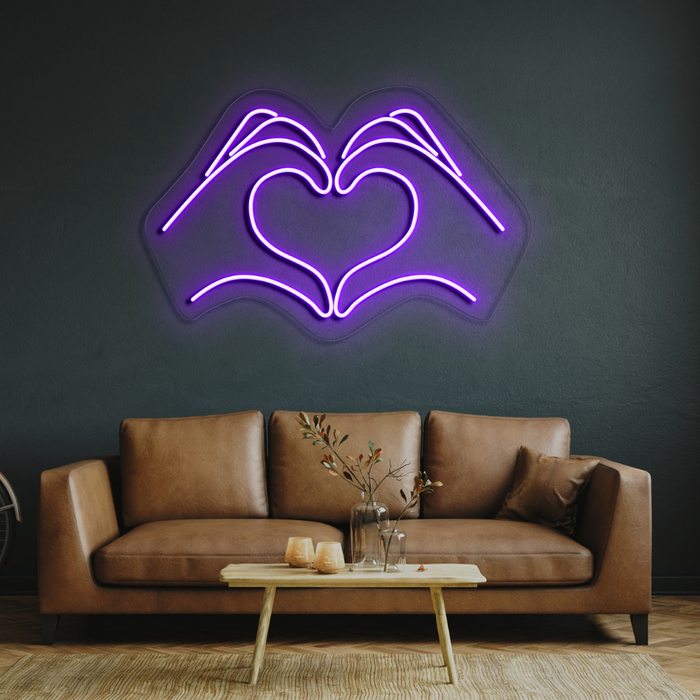 Hands & Heart LED Neon Sign