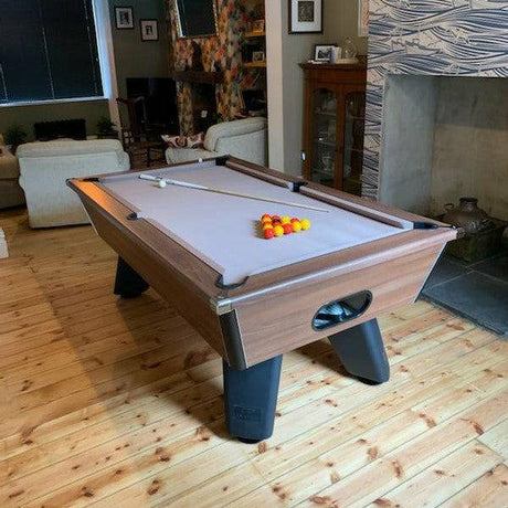 Indoor pool table dark walnut