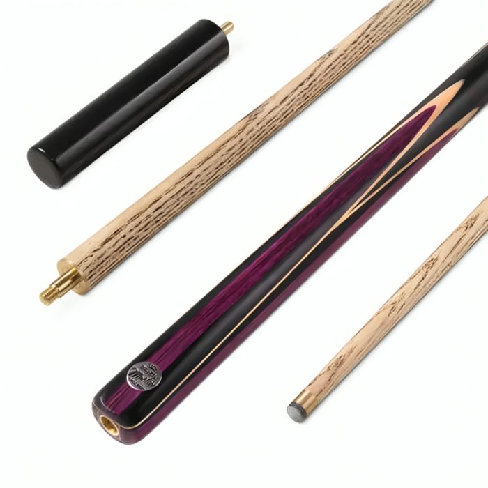 Baize Master Jester 57" 2 Piece Centre Joint Ash Pool Cue 9.5mm Tip Purple