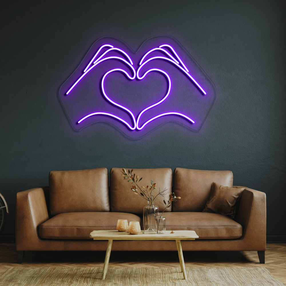 Hands & Heart LED Neon Sign