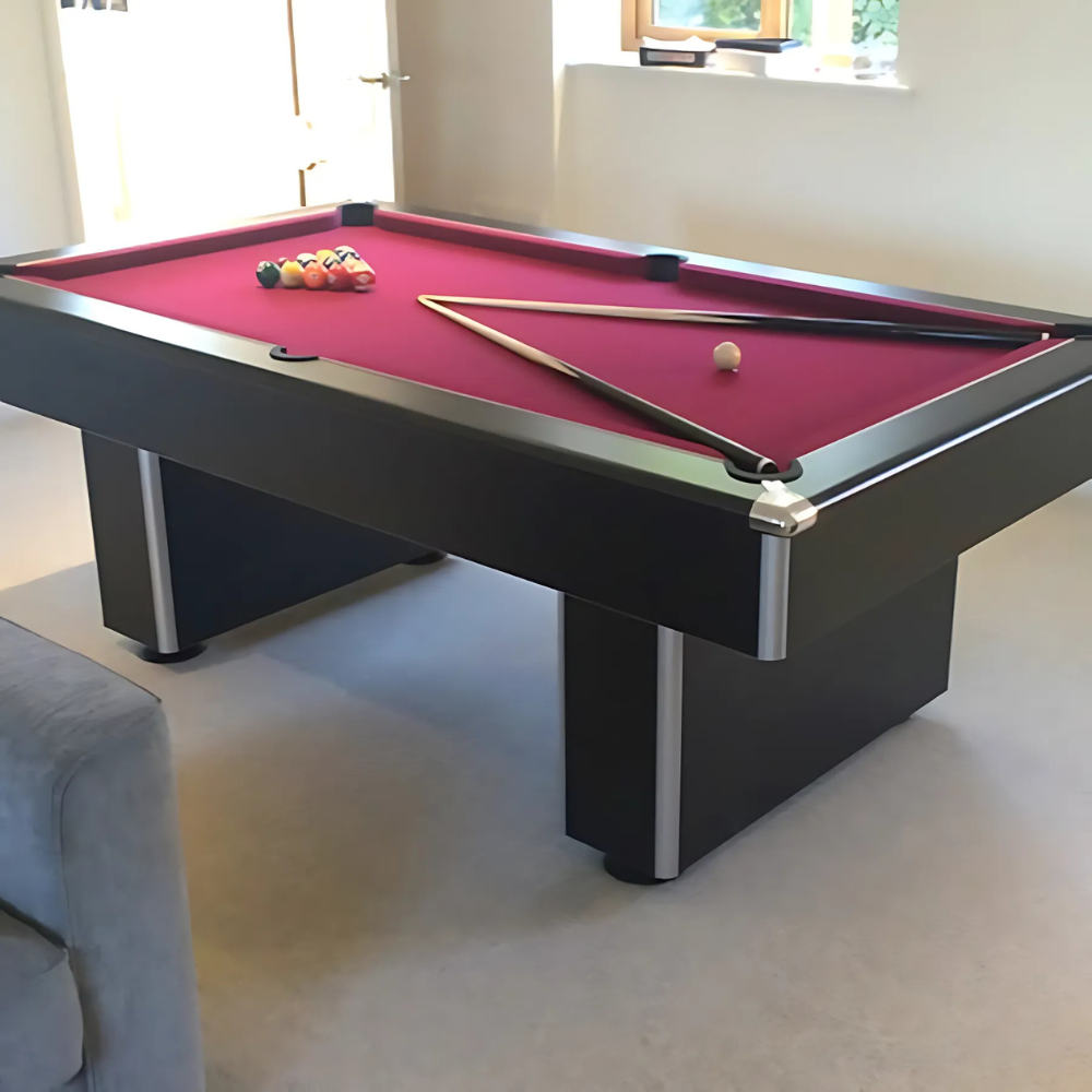 Classic Slimline Slate Bed Pool Table | Black