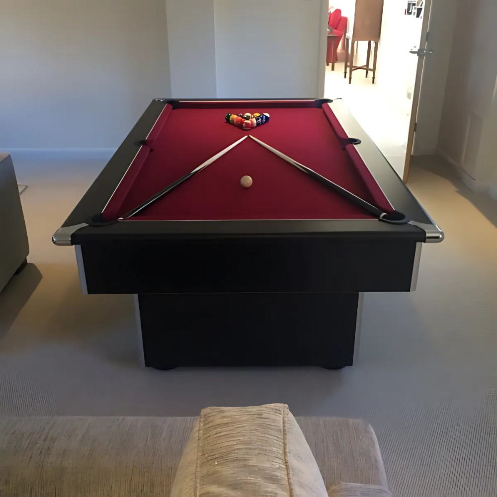 Classic Slimline Slate Bed Pool Table | Black