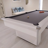 Classic Slimline Slate Bed Pool Table | White