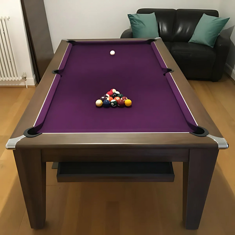 Classic Slate Bed Pool Dining Table | Dark Walnut