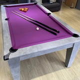 Gatley Classic Pool Dining Table | Italian Grey | Smart Purple Cloth