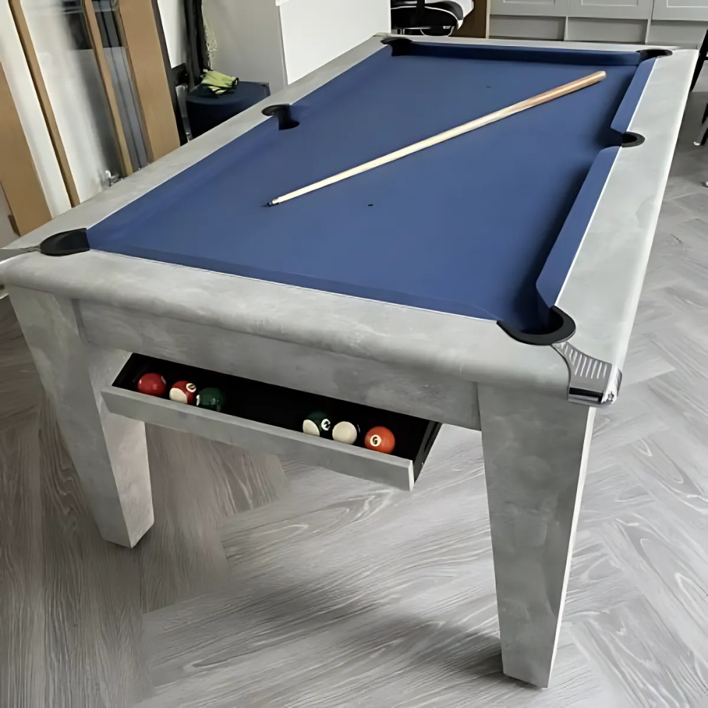 Gatley Classic Pool Dining Table | Italian Grey | Smart Slate Cloth
