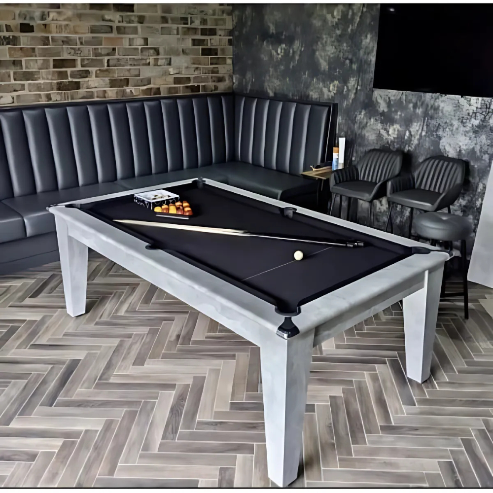 Gatley Classic Pool Dining Table | Italian Grey | Elite Pro Black Cloth