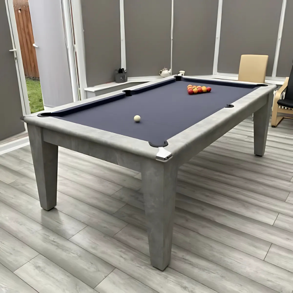 Gatley Classic Pool Dining Table | Italian Grey | Smart Black Cloth