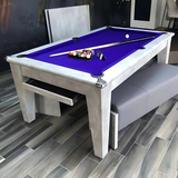 Gatley Classic Pool Dining Table | Italian Grey | Strachan Purple Cloth