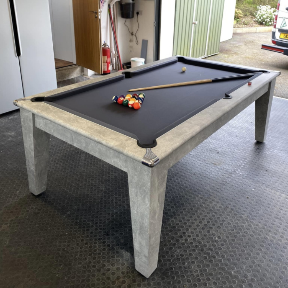 Gatley Classic Pool Dining Table | Italian Grey | Strachan Grey Cloth