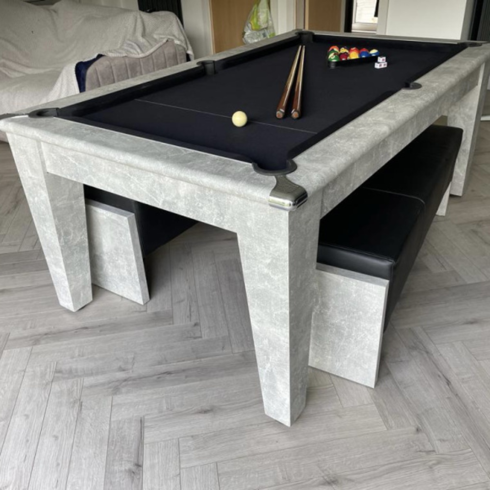 Gatley Classic Pool Dining Table | Italian Grey | Elite Pro Black Cloth