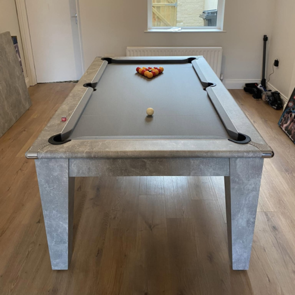 Gatley Classic Pool Dining Table | Italian Grey | Elite Pro Bankers Grey Cloth