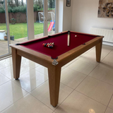 Gatley Classic Pool Dining Table | Oak | Strachan Burgundy Cloth