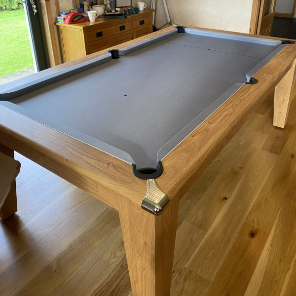 Gatley Classic Pool Dining Table | Oak | Elite Pro Bankers Grey Cloth