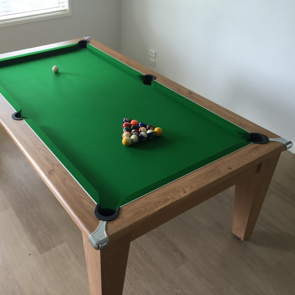 Gatley Classic Pool Dining Table | Oak | Strachan Green Cloth