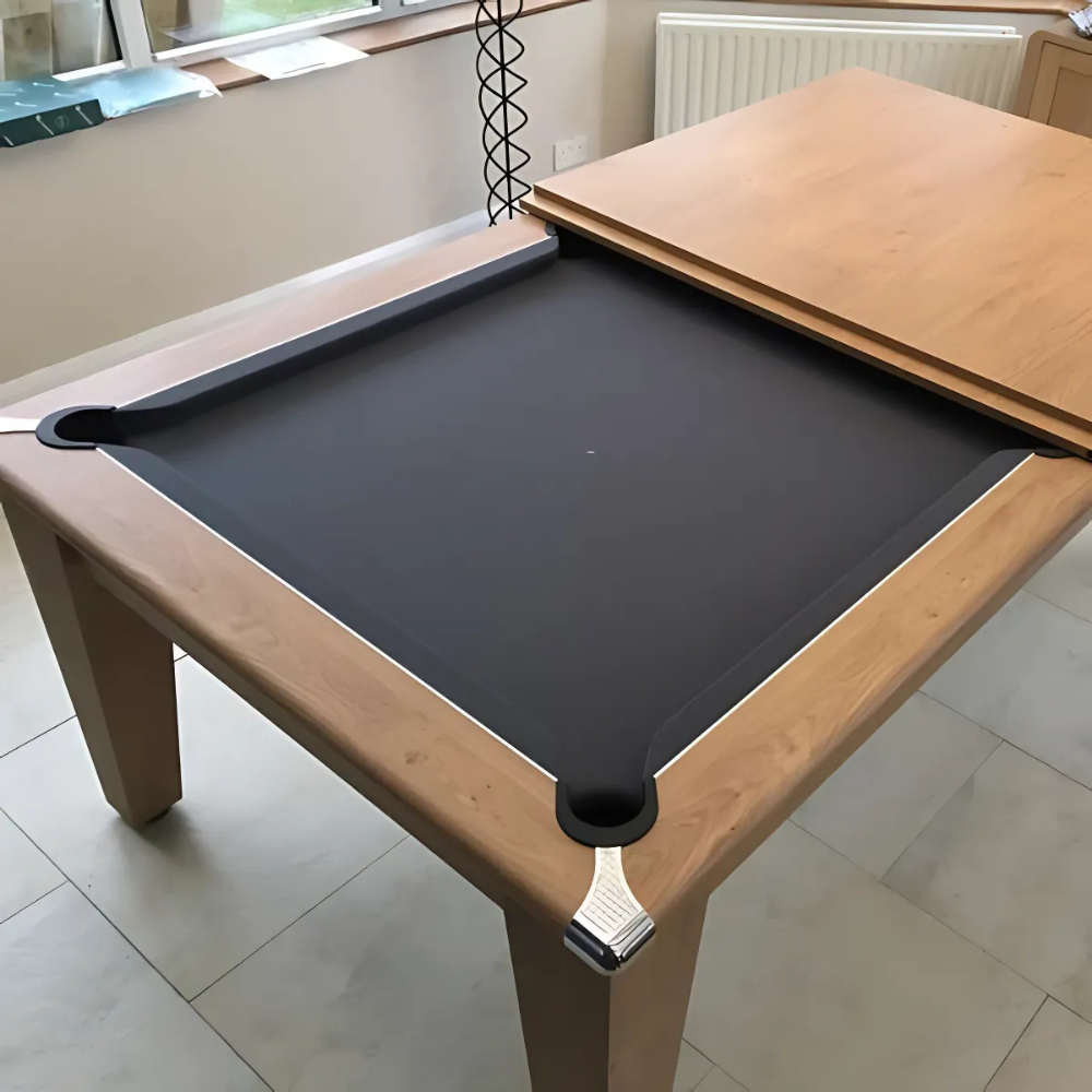 Gatley Classic Pool Dining Table | Oak | Elite Pro Black Cloth
