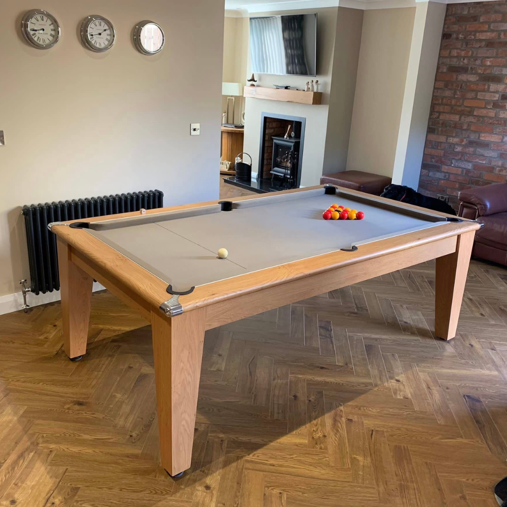 Gatley Classic Pool Dining Table | Oak | Elite Pro Bankers Grey Cloth