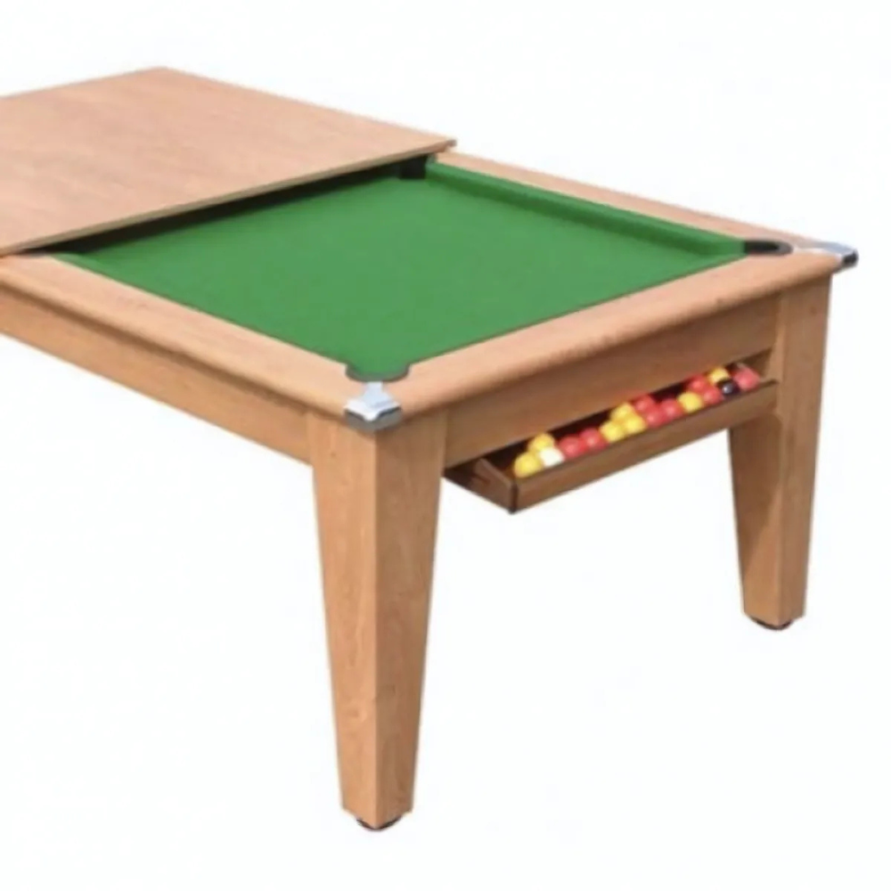 Gatley Classic Pool Dining Table | Oak | Strachan Green Cloth