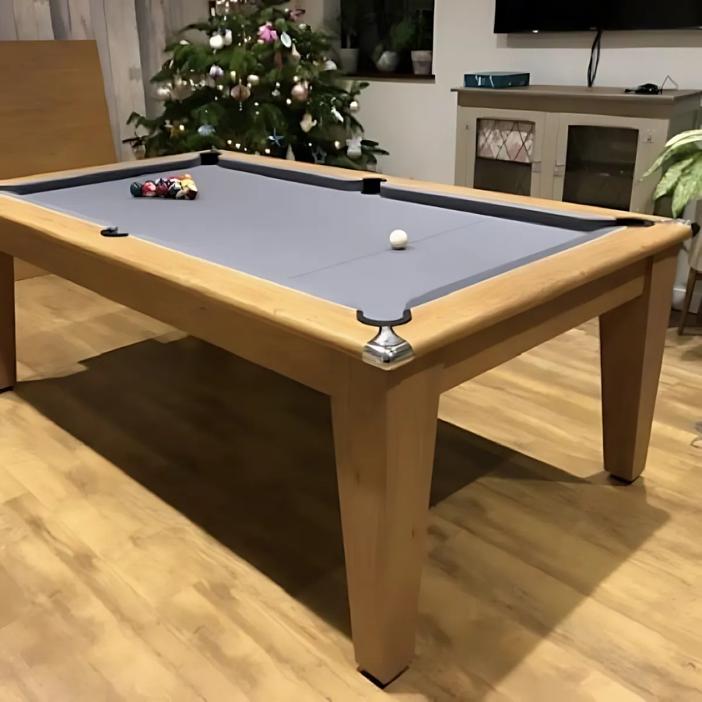 Gatley Classic Pool Dining Table | Oak | Elite Pro Bankers Grey Cloth