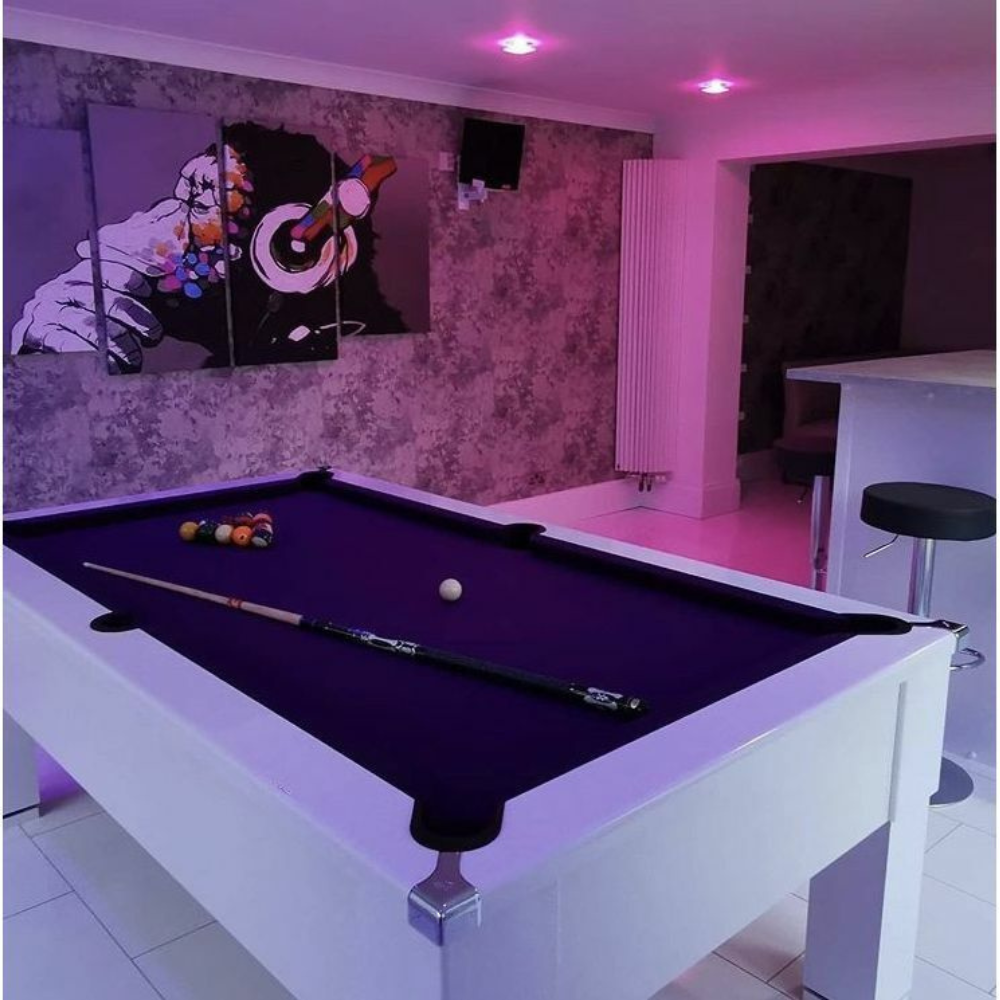 Cry Wolf Slate Bed Indoor Square Leg Pool Table - White - 6ft & 7ft