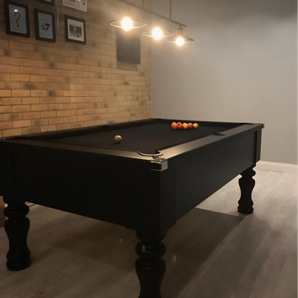 Cry Wolf Slate Bed Indoor Turned Leg Pool Table - Black - 6ft & 7ft