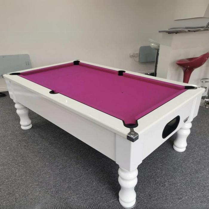 Cry Wolf Slate Bed Indoor Turned Leg Pool Table - White - 6ft & 7ft