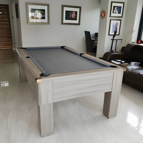 Cry Wolf Square Leg Pool Table | Driftwood | Smart Silver Cloth