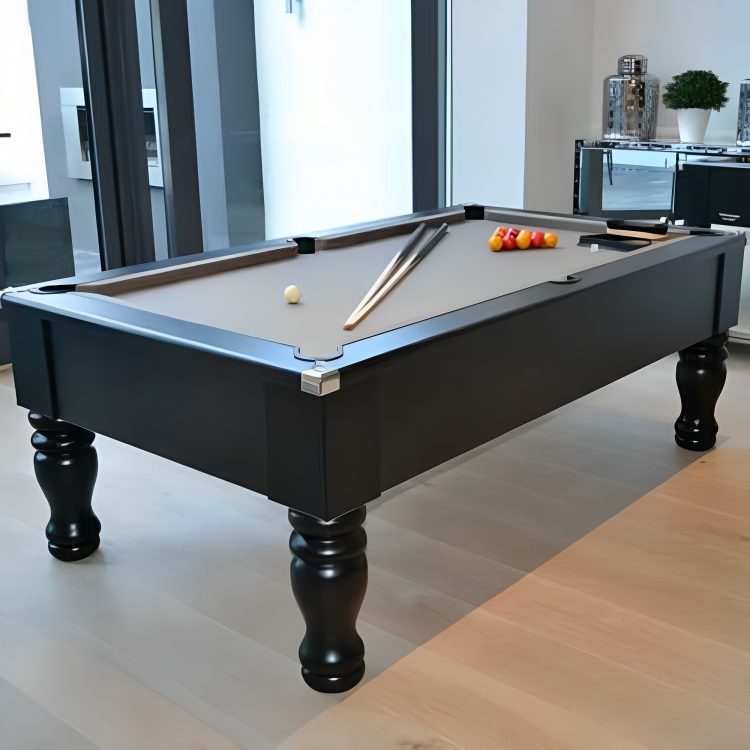 Cry Wolf Slate Bed Indoor Turned Leg Pool Table - Black - 6ft & 7ft