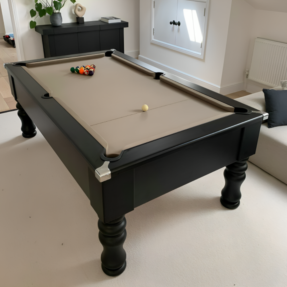 Cry Wolf Slate Bed Indoor Turned Leg Pool Table - Black - 6ft & 7ft