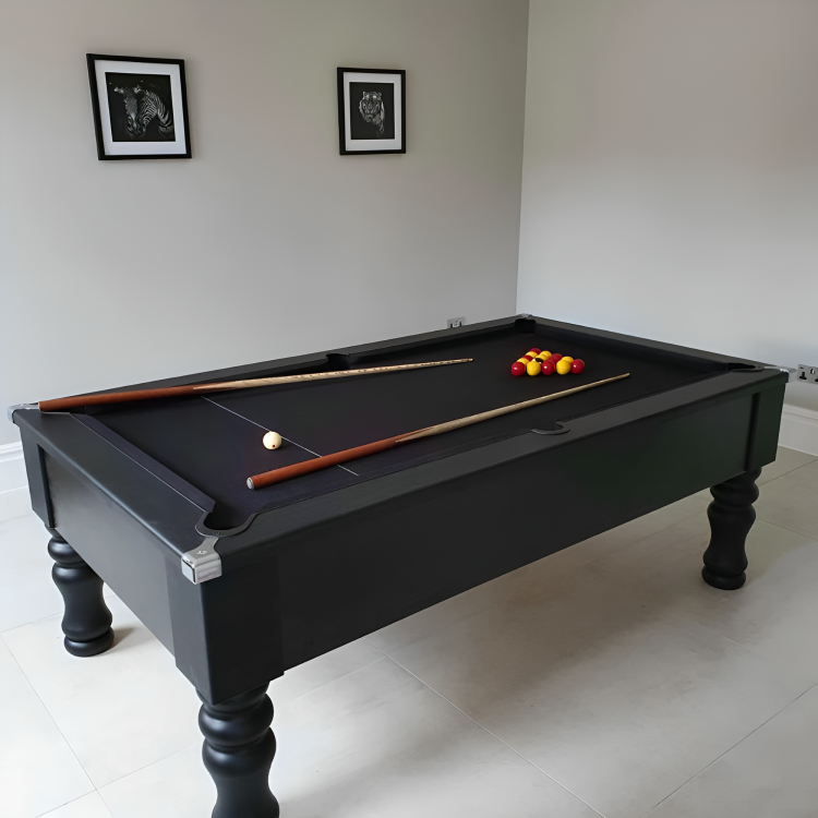 Cry Wolf Slate Bed Indoor Turned Leg Pool Table - Black - 6ft & 7ft