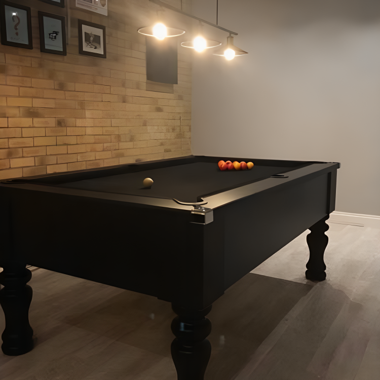 Cry Wolf Slate Bed Indoor Turned Leg Pool Table - Black - 6ft & 7ft