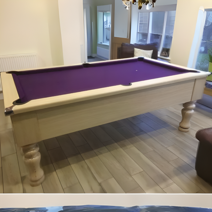 Cry Wolf Slate Bed Indoor Turned Leg Pool Table - Light Oak - 6ft & 7ft