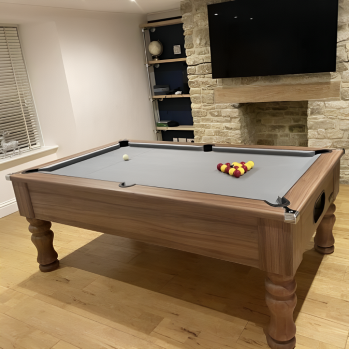 Cry Wolf Slate Bed Indoor Turned Leg Pool Table - Walnut - 6ft & 7ft