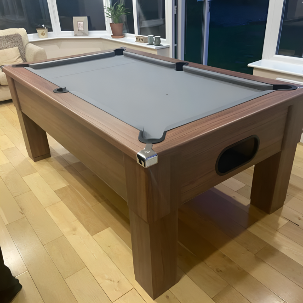 Cry Wolf Slate Bed Indoor Square Leg Pool Table - Walnut