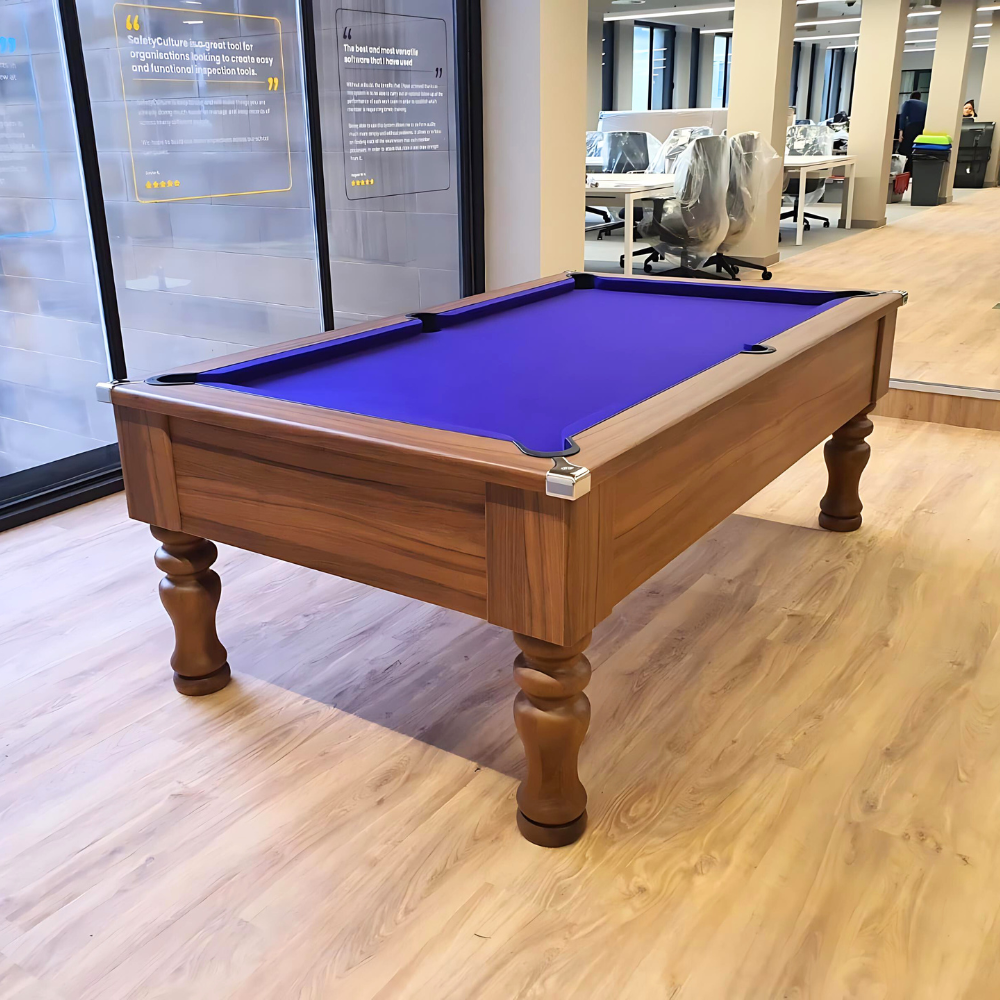 Cry Wolf Turned Leg Pool Table | Walnut | Elite Pro Purple Cloth