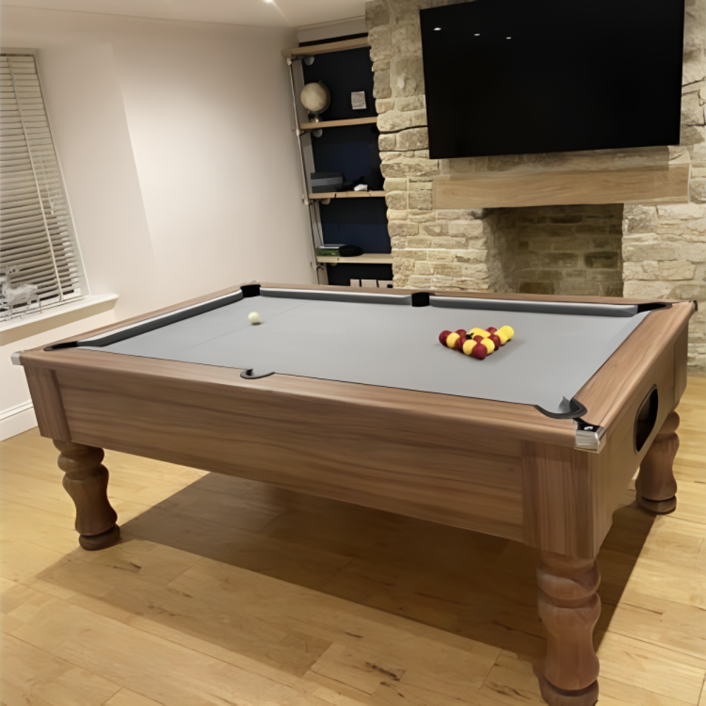 Cry Wolf Turned Leg Pool Table | Walnut | Smart Silver Cloth