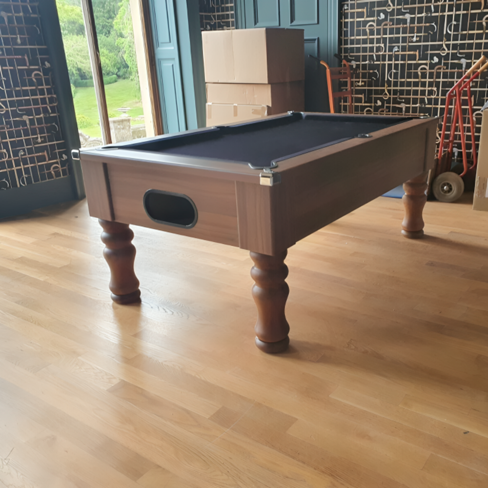 Cry Wolf Turned Leg Pool Table | Walnut | Smart Black Cloth