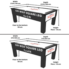 Cry Wolf Slate Bed Indoor Square Leg Pool Table - Urban Grey