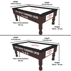 Cry Wolf Slate Bed Indoor Turned Leg Pool Table - White