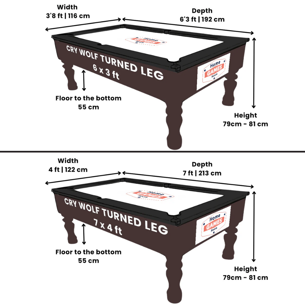 Cry Wolf Slate Bed Indoor Turned Leg Pool Table - White