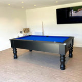 Cry Wolf Slate Bed Indoor Turned Leg Pool Table - Black