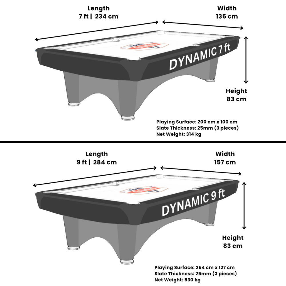 Dynamic II American Slate Bed Pool Table Brown - 9ft