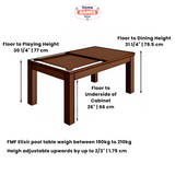 FMF | Elixir Slate Bed Pool Dining Table | Grey Oak | 6ft & 7ft Sizes