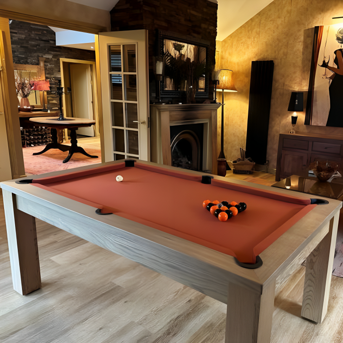 FMF | Elixir Slate Bed Pool Dining Table | Rustic Oak | 6ft & 7ft Sizes