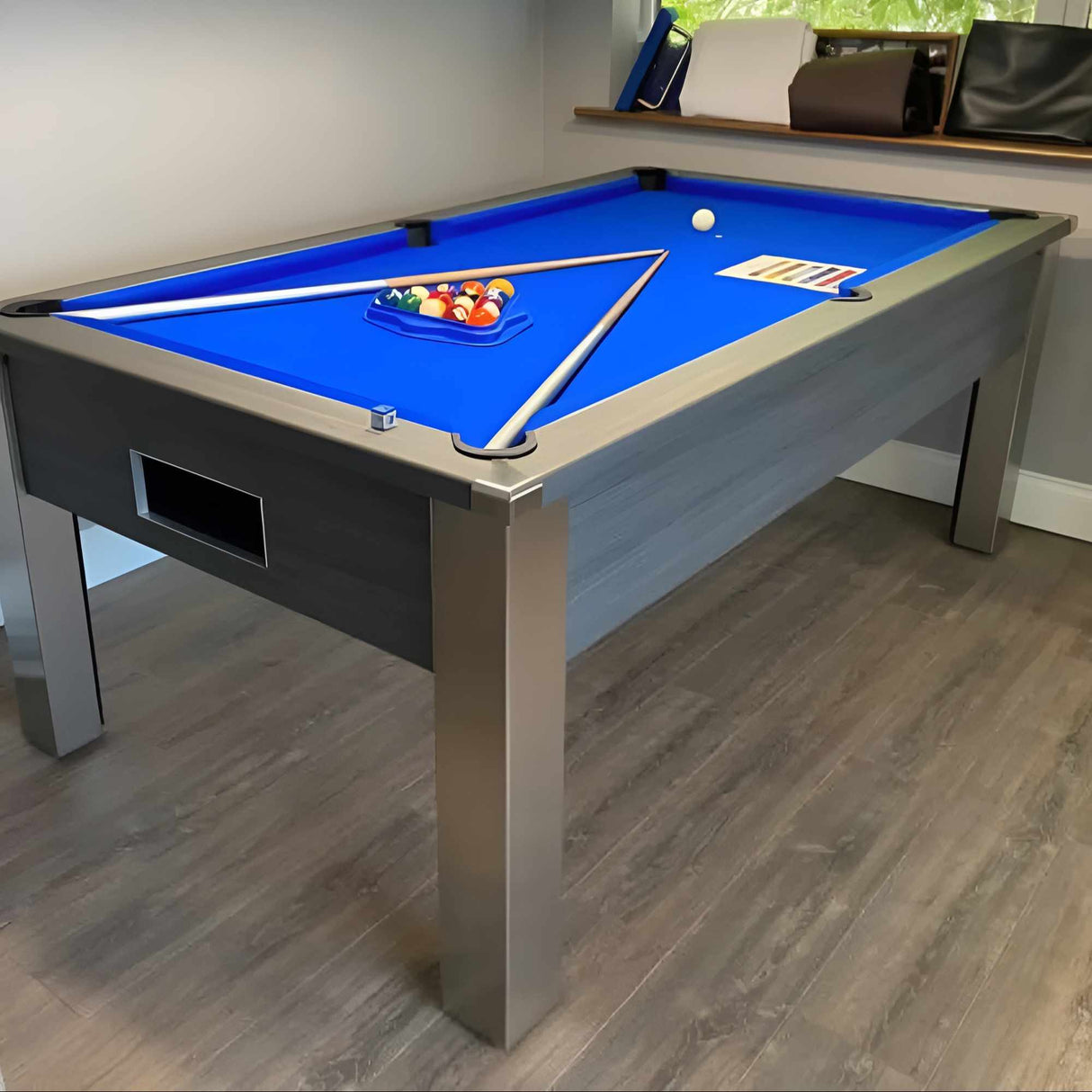 FMF | Spirit Tournament Slate Bed Pool Table | Metallic Graphite Grey