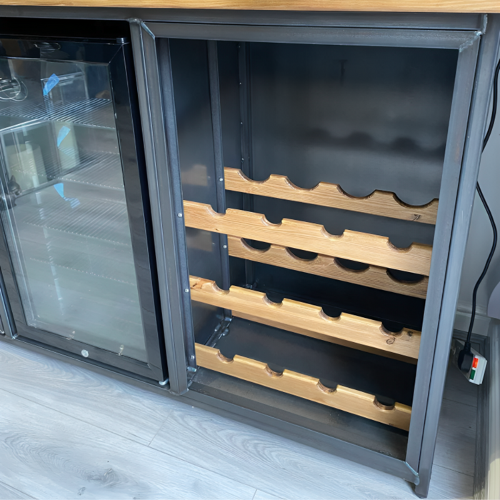 Home Bar Unit With Beer Cooler And Wine Rack