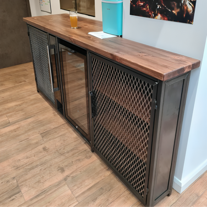 Large Bar And Drinks Cabinet With Fridge And Wine Cooler