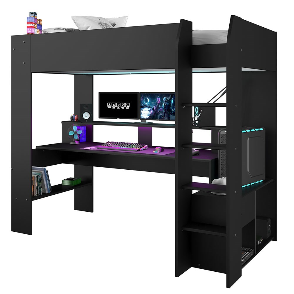 Parisot Online Gaming High Sleeper Bed with Desk