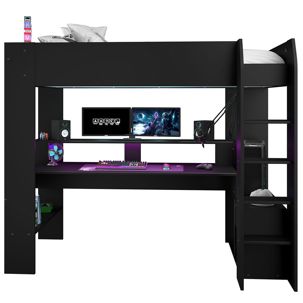 Parisot Online Gaming High Sleeper Bed with Desk