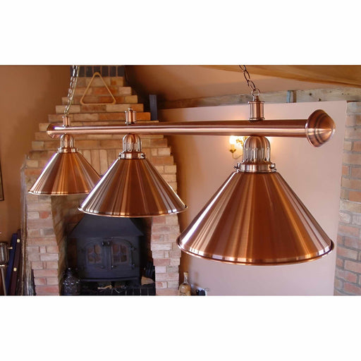 Pool 3 Shade Lamp Bushed Copper
